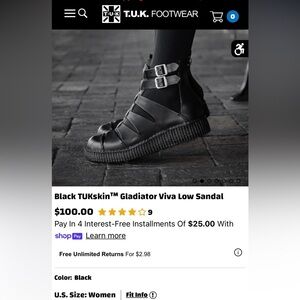 Black TUK gladiator sandals